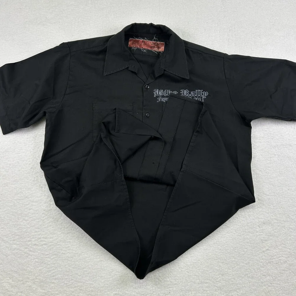 Choppers Button-Up Shirt Mens XL Black Biker Rally Fayetteville 2011 Motorcycle